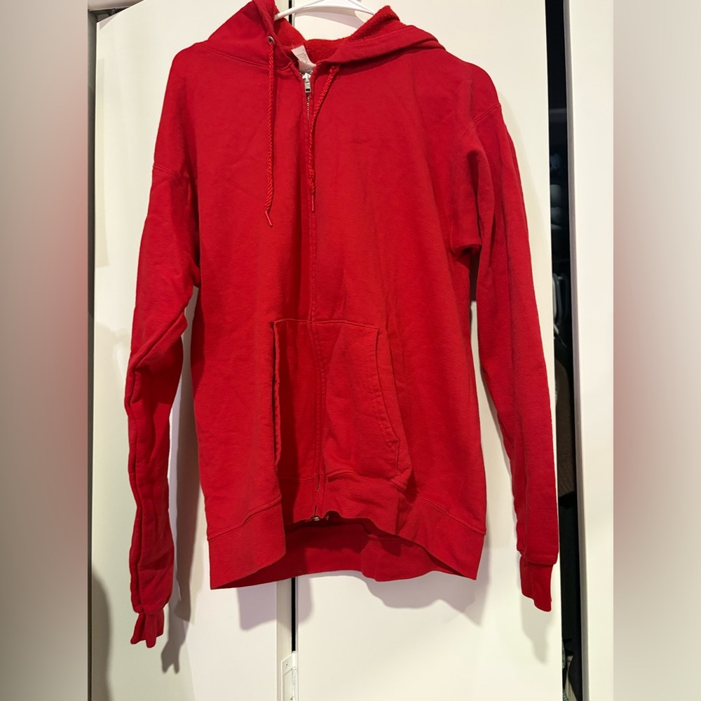 Hanes Men's Zip Up Red Sweater